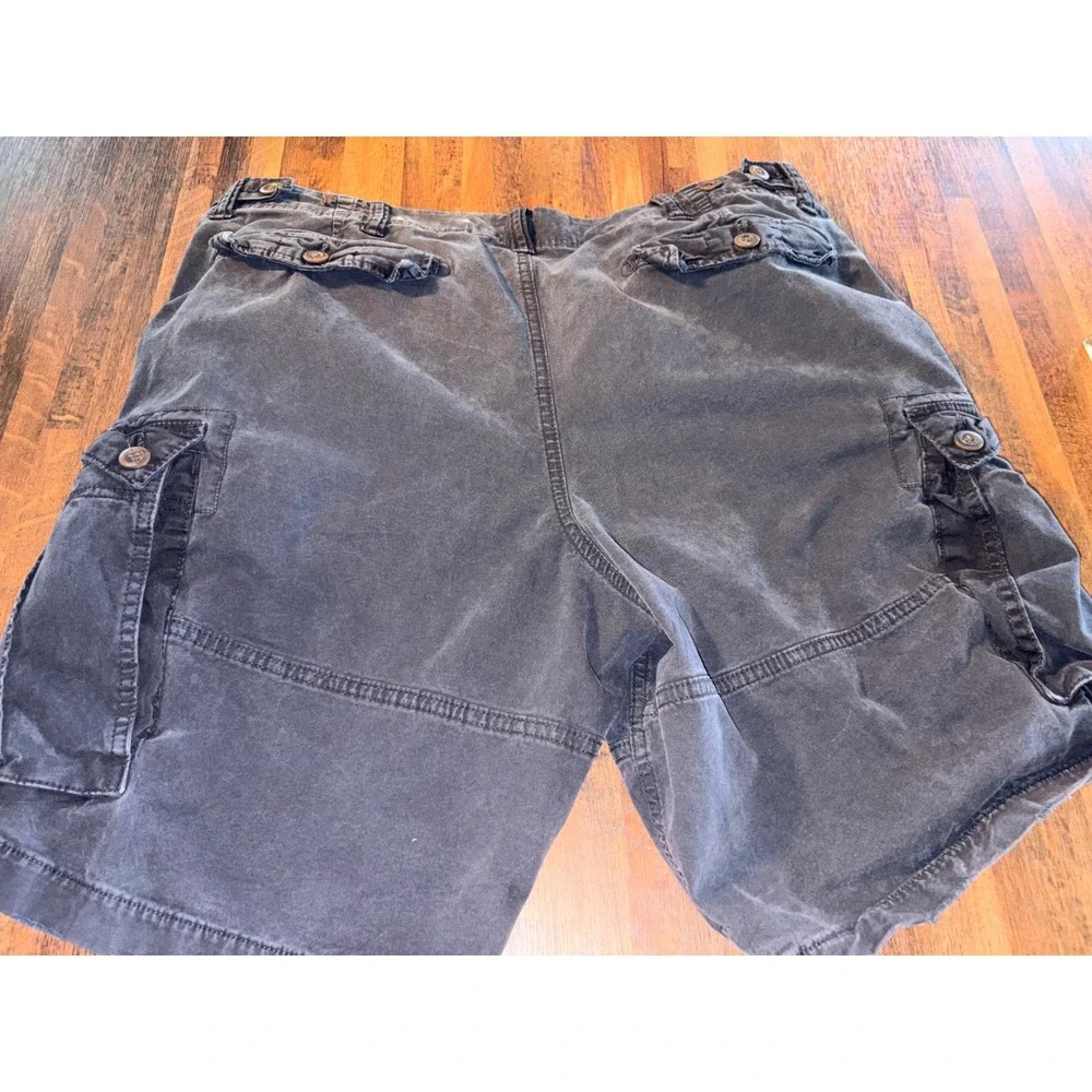 American Eagle Mens Next Level Flex Cargo Shorts Faded Black Size 38 10